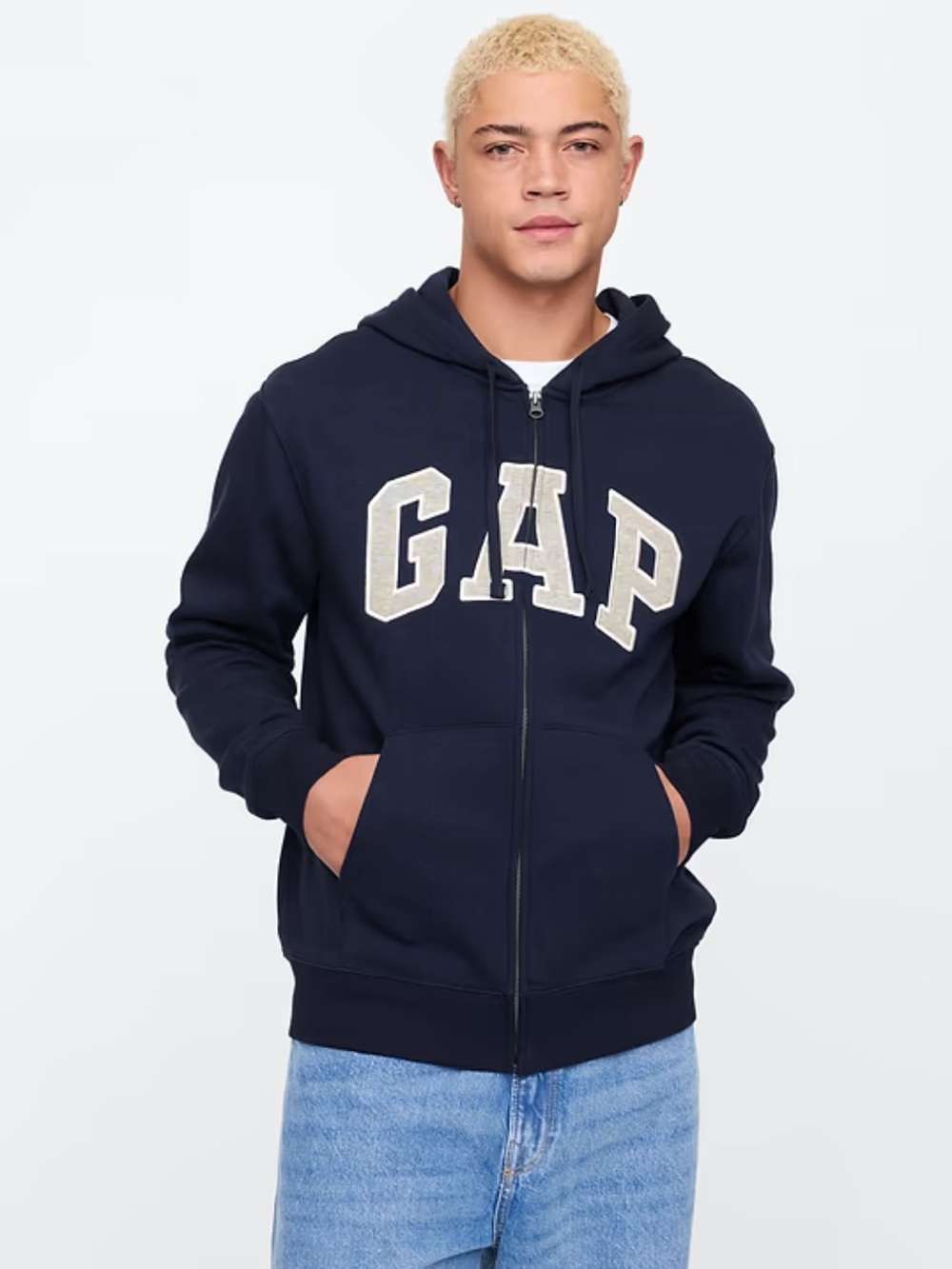 GAP Men's Relaxed Logo Zip Hoodie